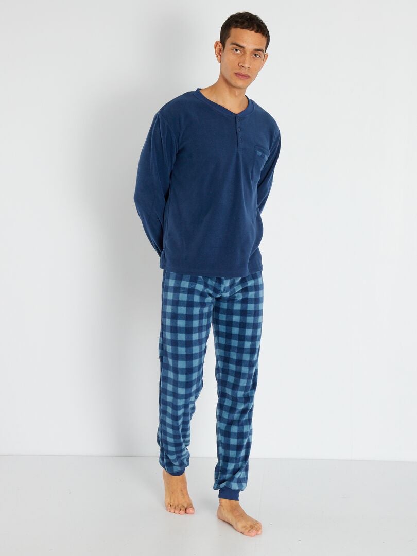 Pyjama en polaire - 2 pièces bleu - Kiabi