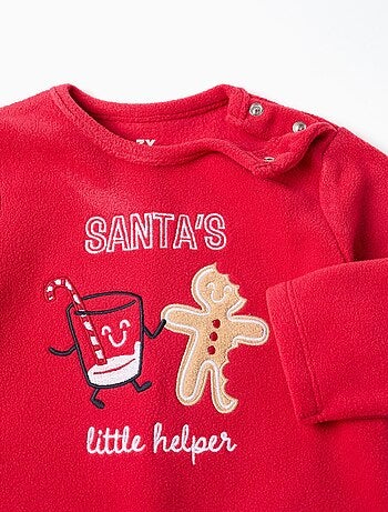 Pyjama en polaire à imprimés de Noël