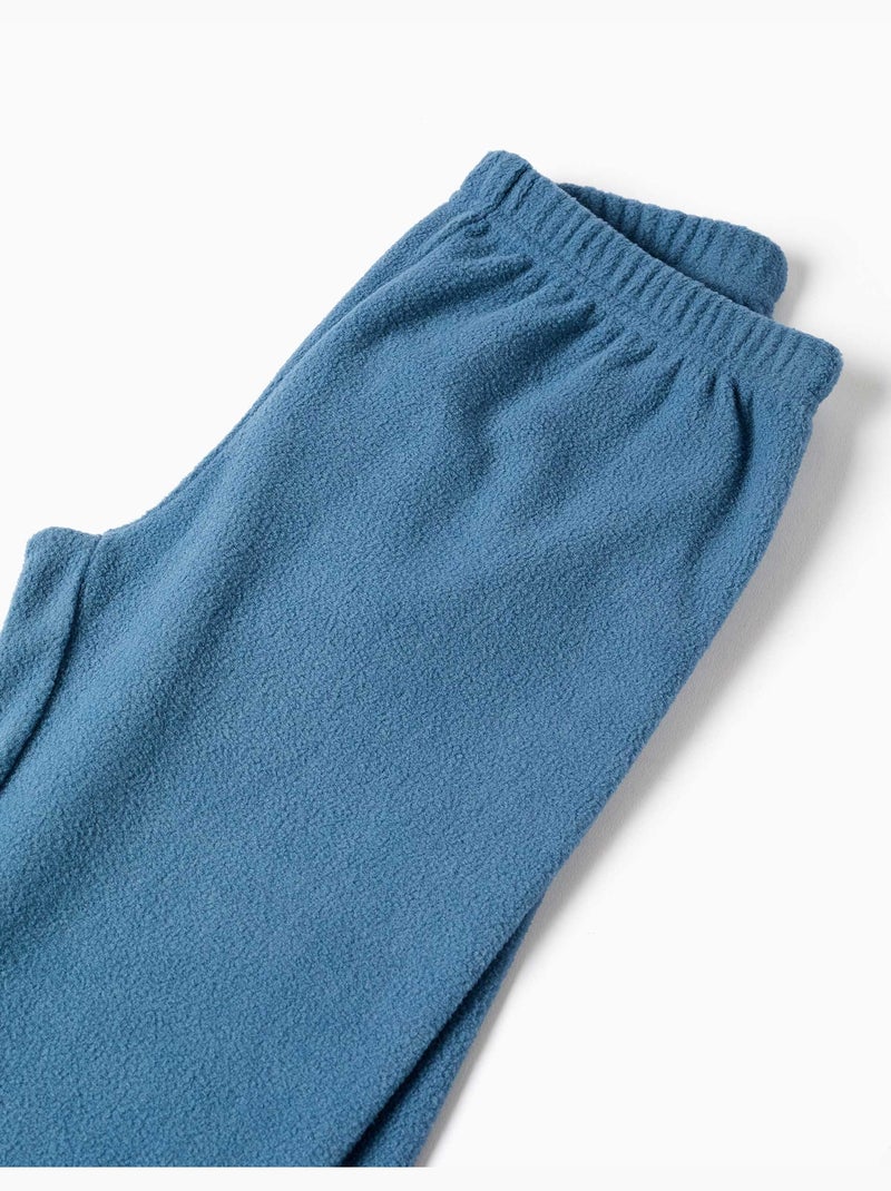 Pyjama en polaire à rayures Bleu Bleu - Kiabi