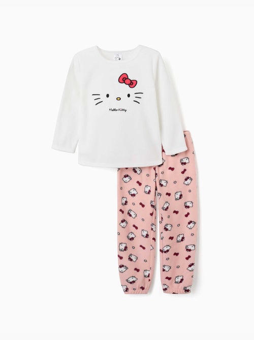 Pyjama en polaire avec broderie hello kitty - Kiabi Pyjama en polaire avec broderie hello kitty - Kiabi