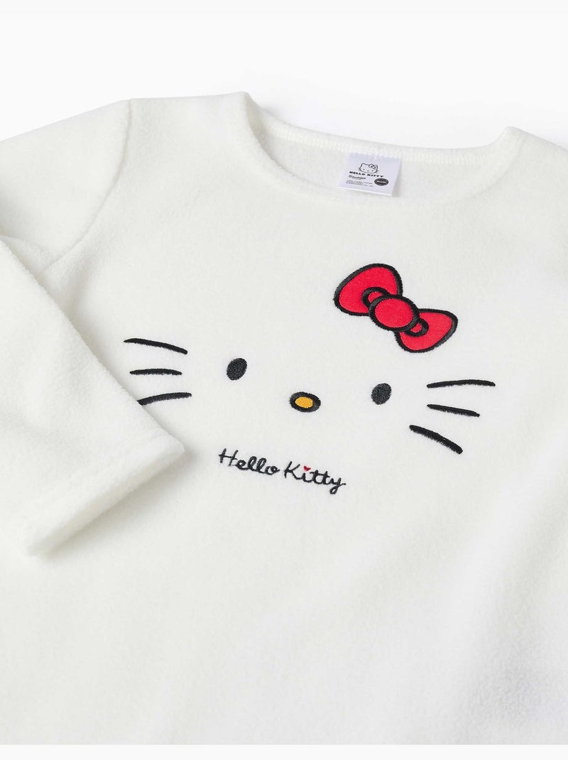 Pyjama en polaire avec broderie hello kitty Blanc - Kiabi