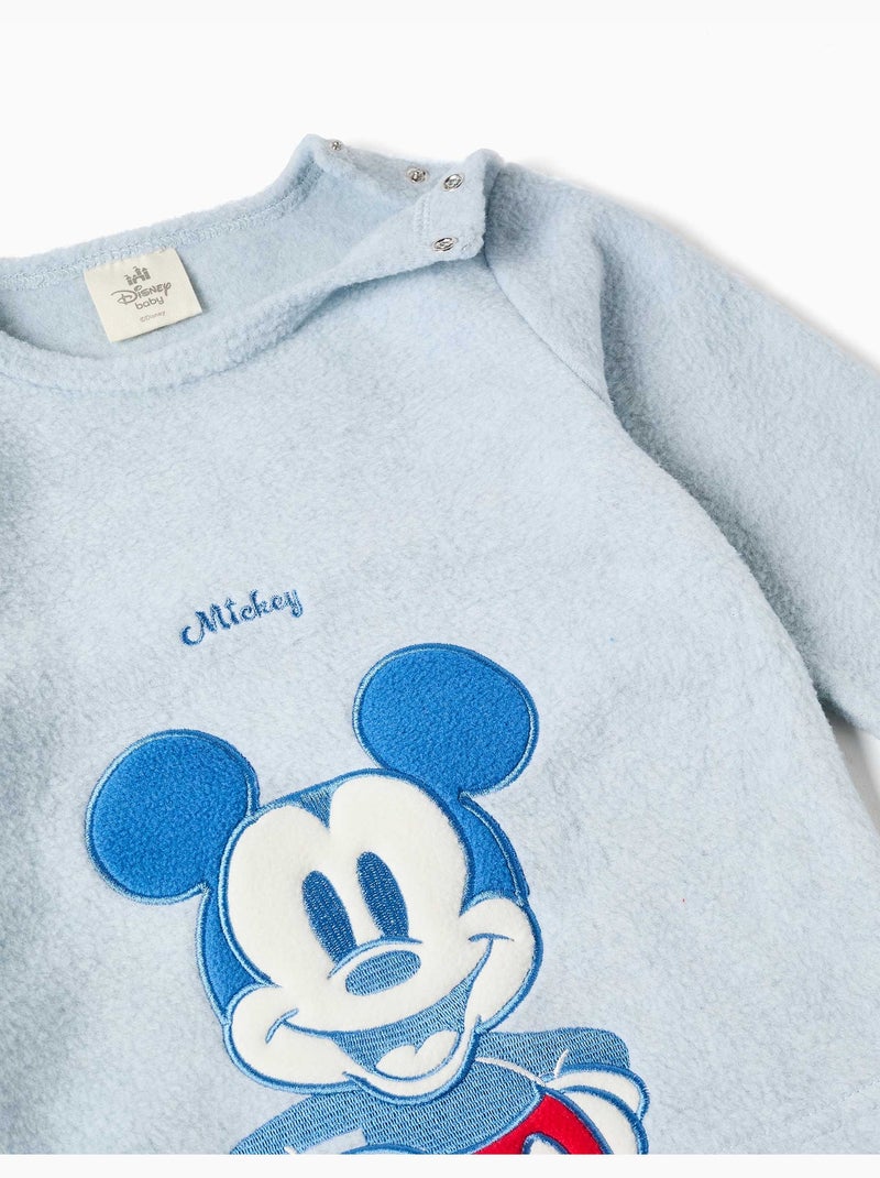Pyjama en polaire avec broderie mickey Gris clair - Kiabi