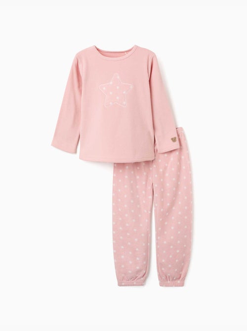 Pyjama en polaire avec étoiles brodées - Kiabi