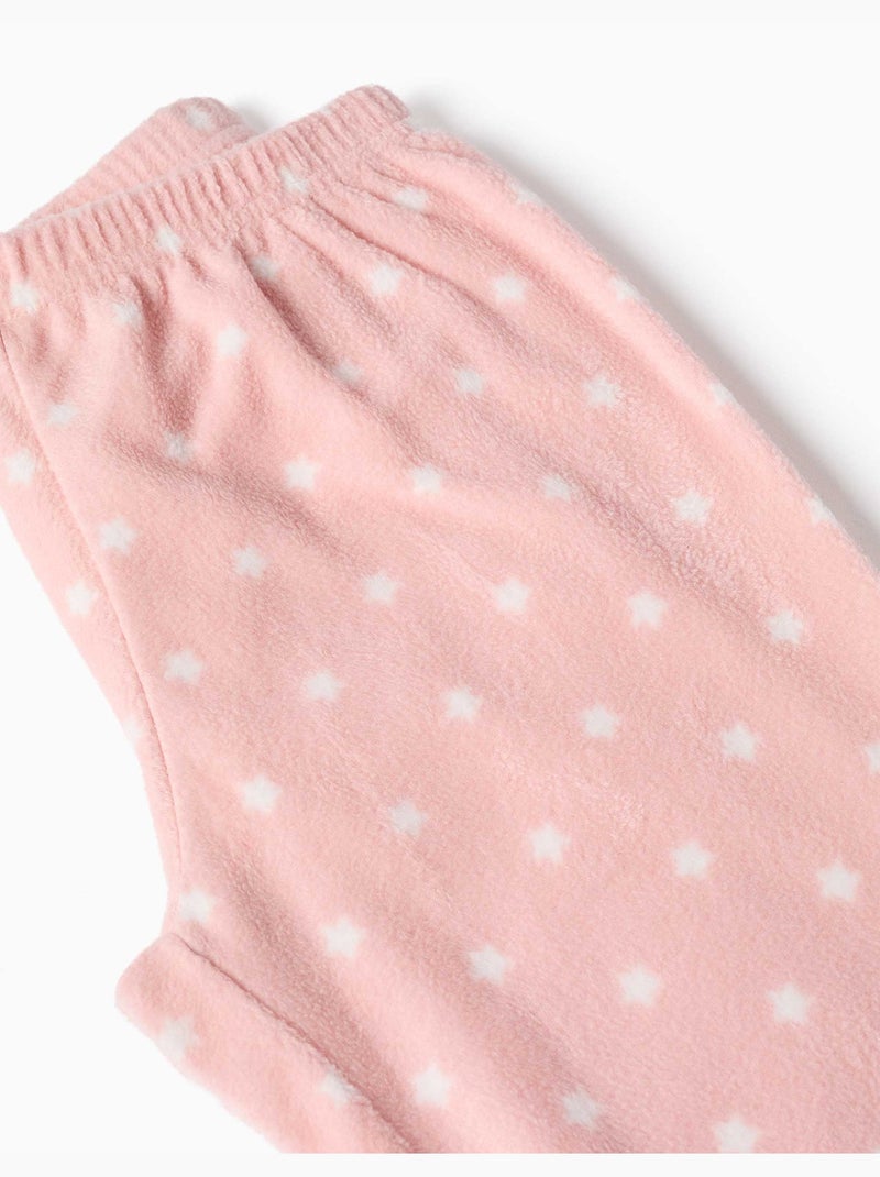 Pyjama en polaire avec étoiles brodées Rose clair - Kiabi