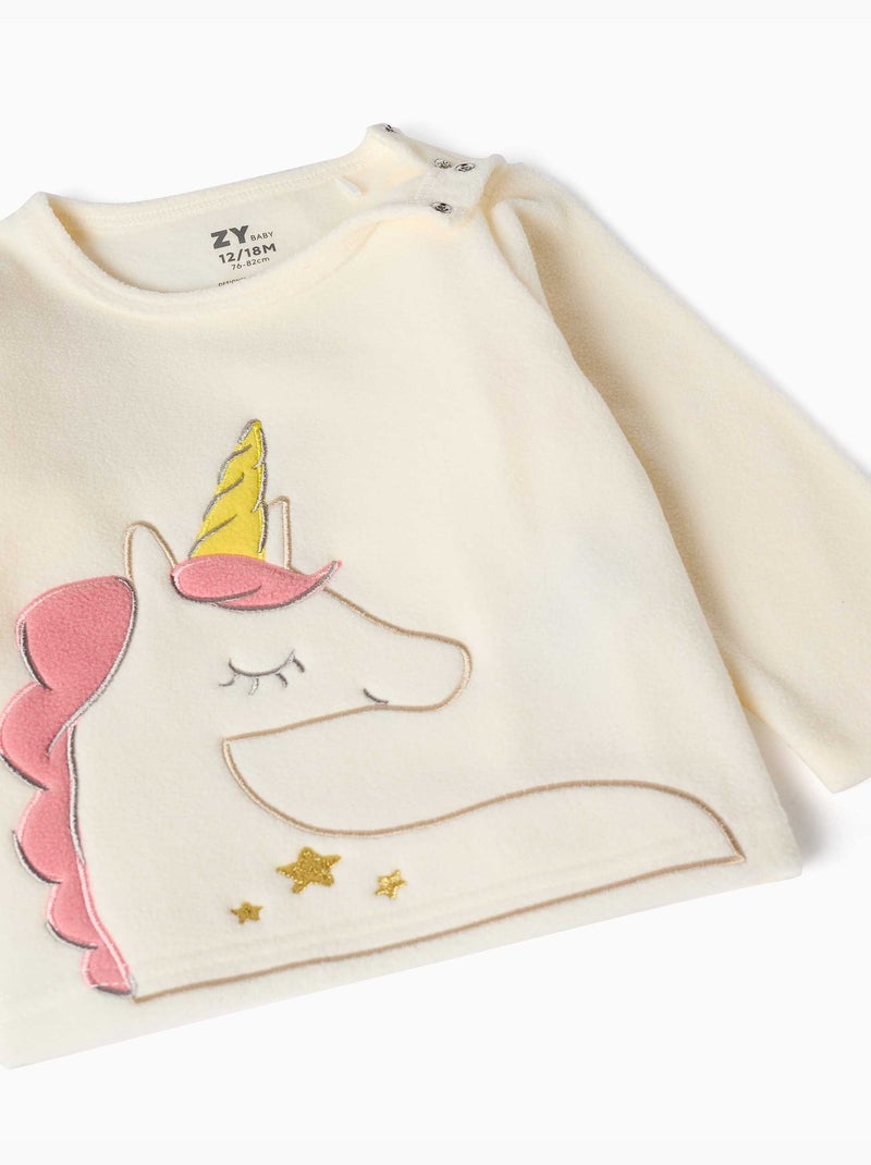 Pyjama en polaire avec licorne Blanc - Kiabi