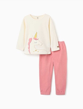 Pyjama en polaire avec licorne brodée