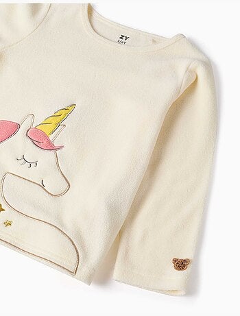 Pyjama en polaire avec licorne brodée