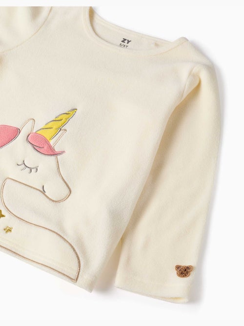 Pyjama en polaire avec licorne brodée - Kiabi