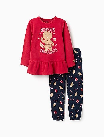 Pyjama en polaire avec motif de Noël