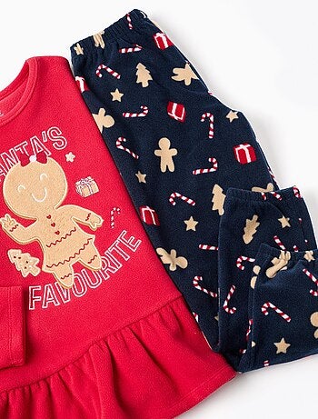 Pyjama en polaire avec motif de Noël