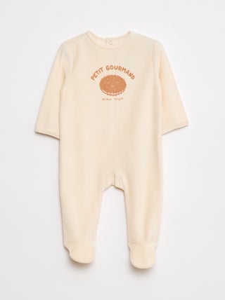 Pyjama en polaire avec pieds et animation devant