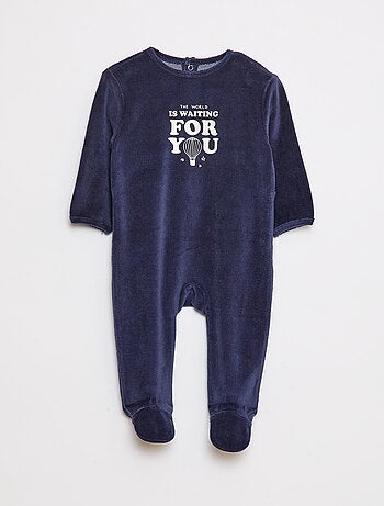 Pyjama en polaire avec pieds et animation devant