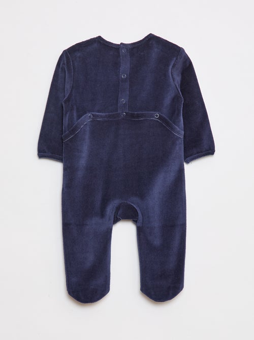 Pyjama en polaire avec pieds et animation devant - Kiabi