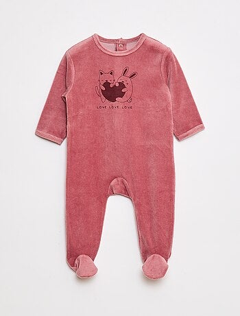 Pyjama en polaire avec pieds et animation devant