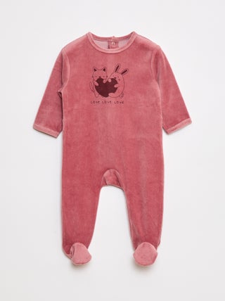 Pyjama en polaire avec pieds et animation devant
