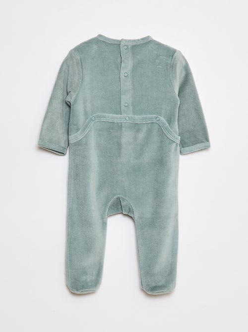 Pyjama en polaire avec pieds et animation devant - Kiabi