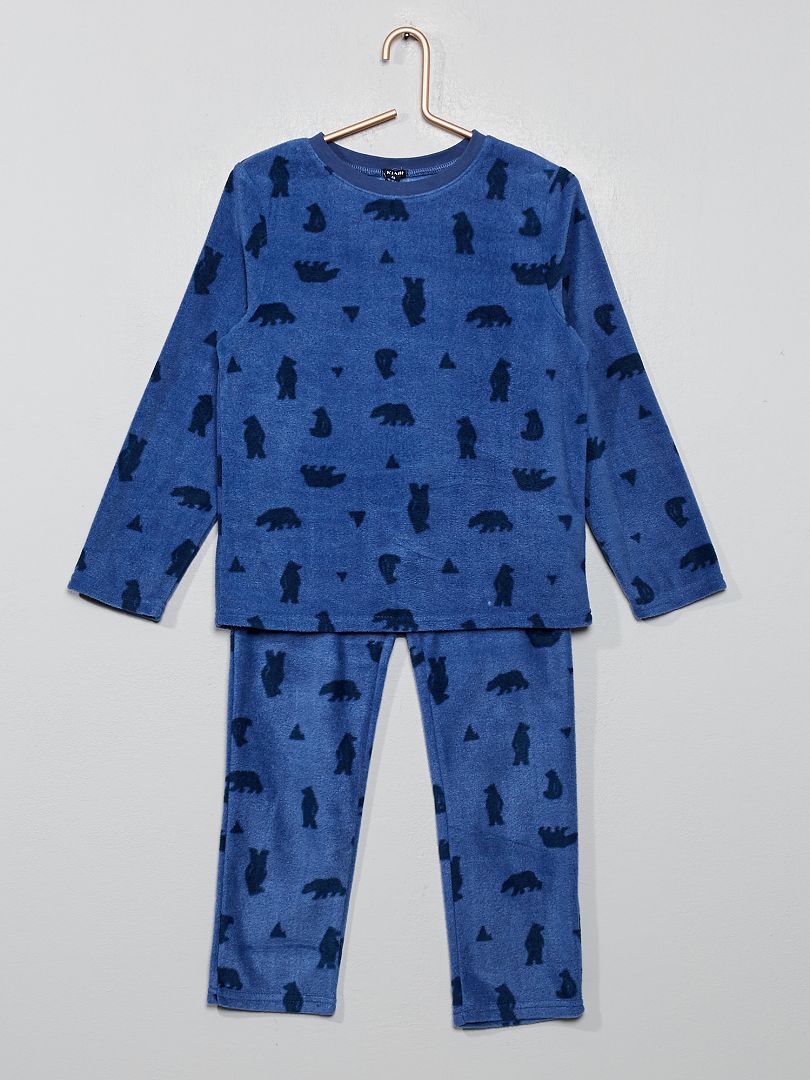 Pyjama en polaire bleu ours - Kiabi