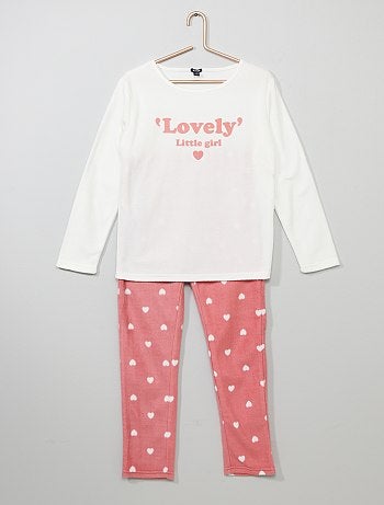 Pyjama en polaire 'cœurs'