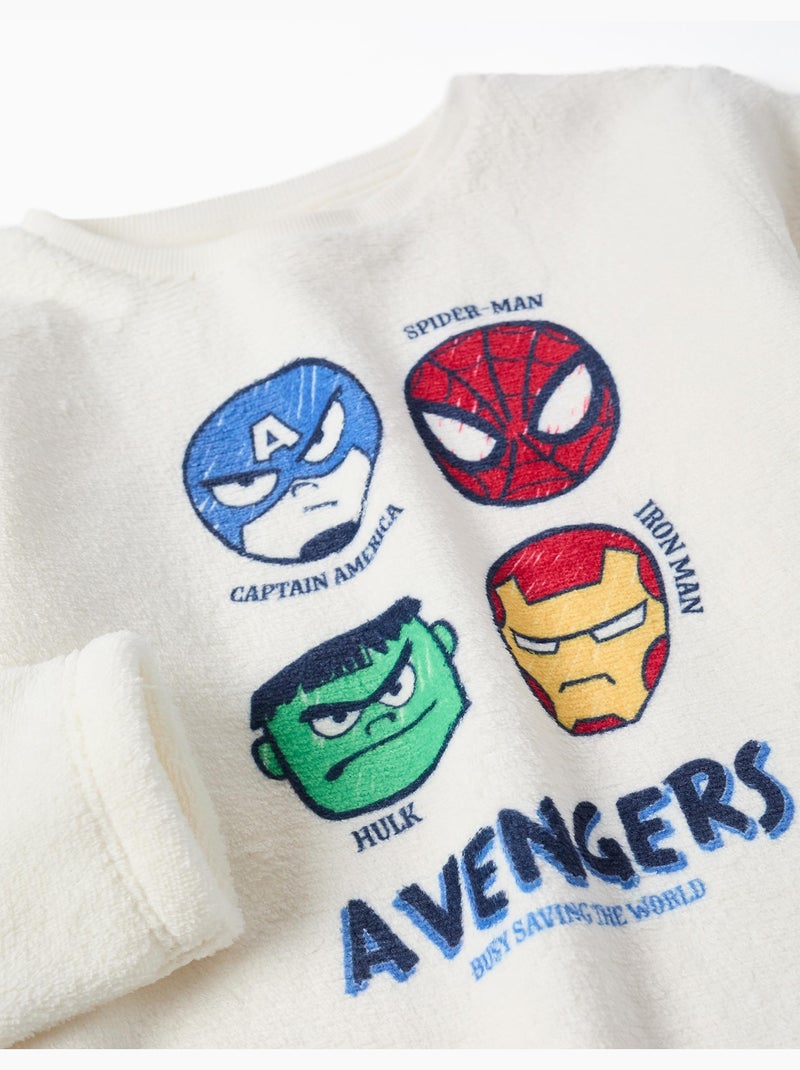 Pyjama en polaire corail à imprimé Avengers Blanc - Kiabi