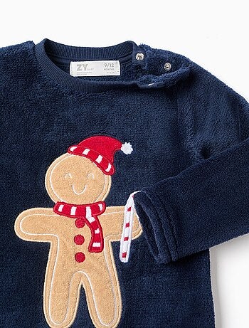 Pyjama en polaire corail avec broderie de Noël