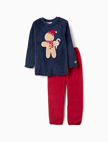 Pyjama en polaire corail avec broderie de Noël