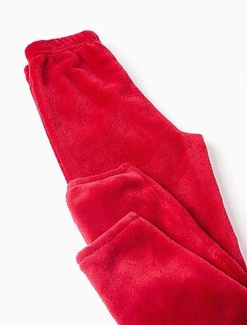 Pyjama en polaire corail avec broderie de Noël