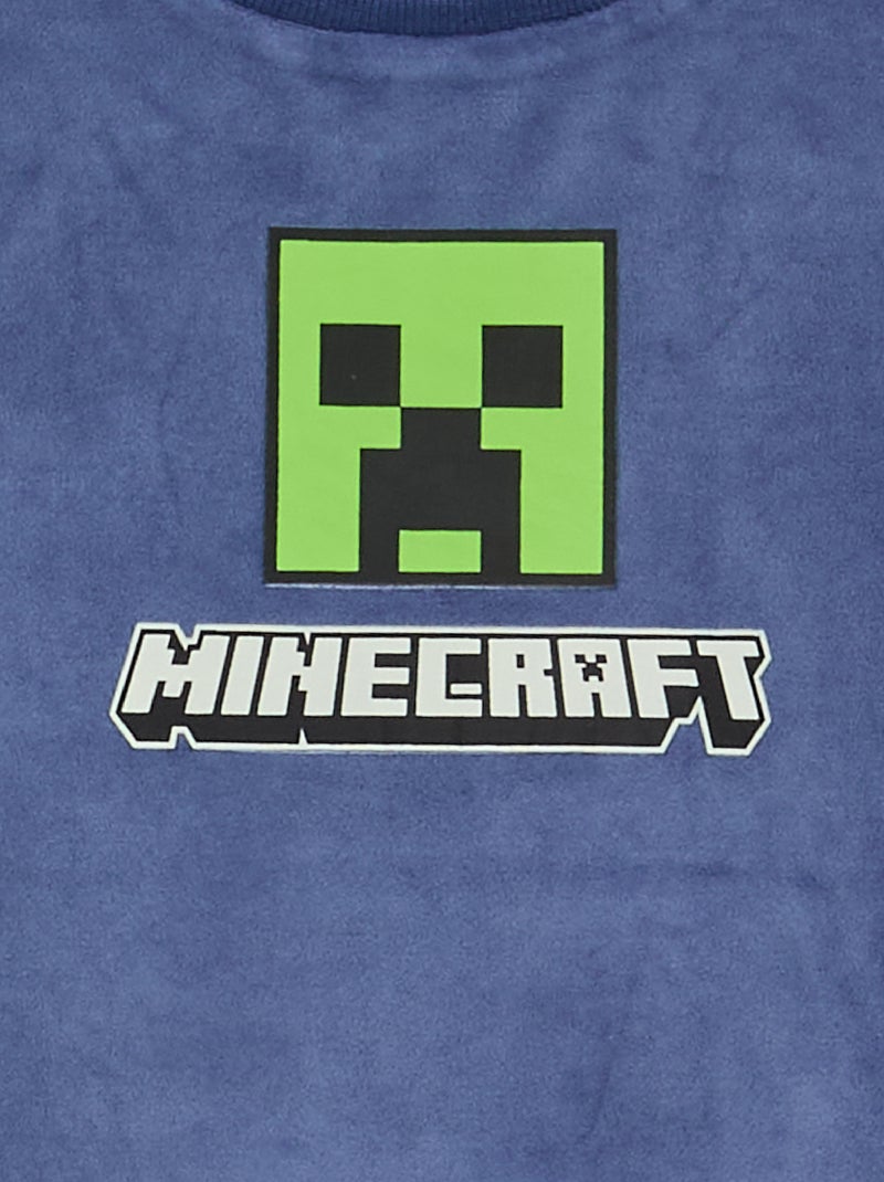 Pyjama en polaire 'Minecraft' 2 pièces - T-shirt à manches longues + pantalon Bleu - Kiabi