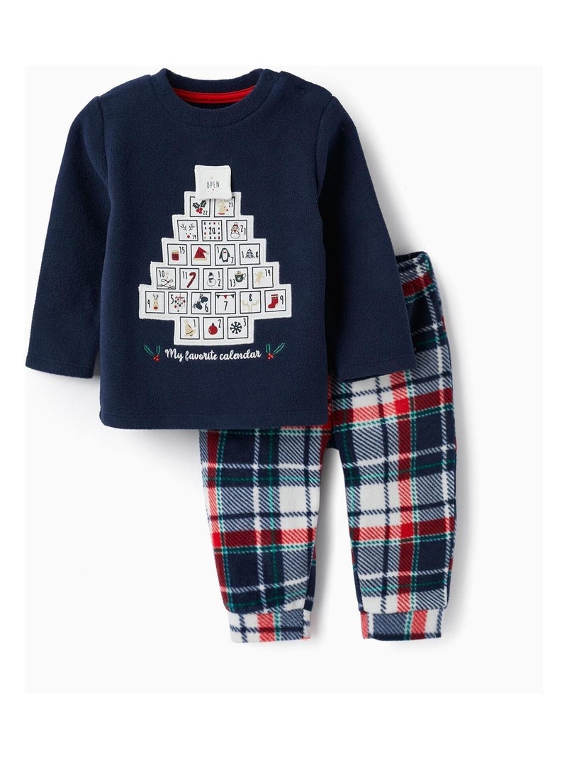 Pyjama en polaire pour bébé garçon 'Calendrier de l'Avent'   NOËL Bleu foncé - Kiabi