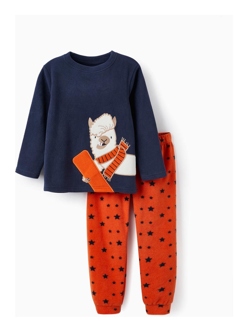 Pyjama en polaire pour garçon 'Lama - Étoiles'   DISCOVER PERU Bleu foncé - Kiabi