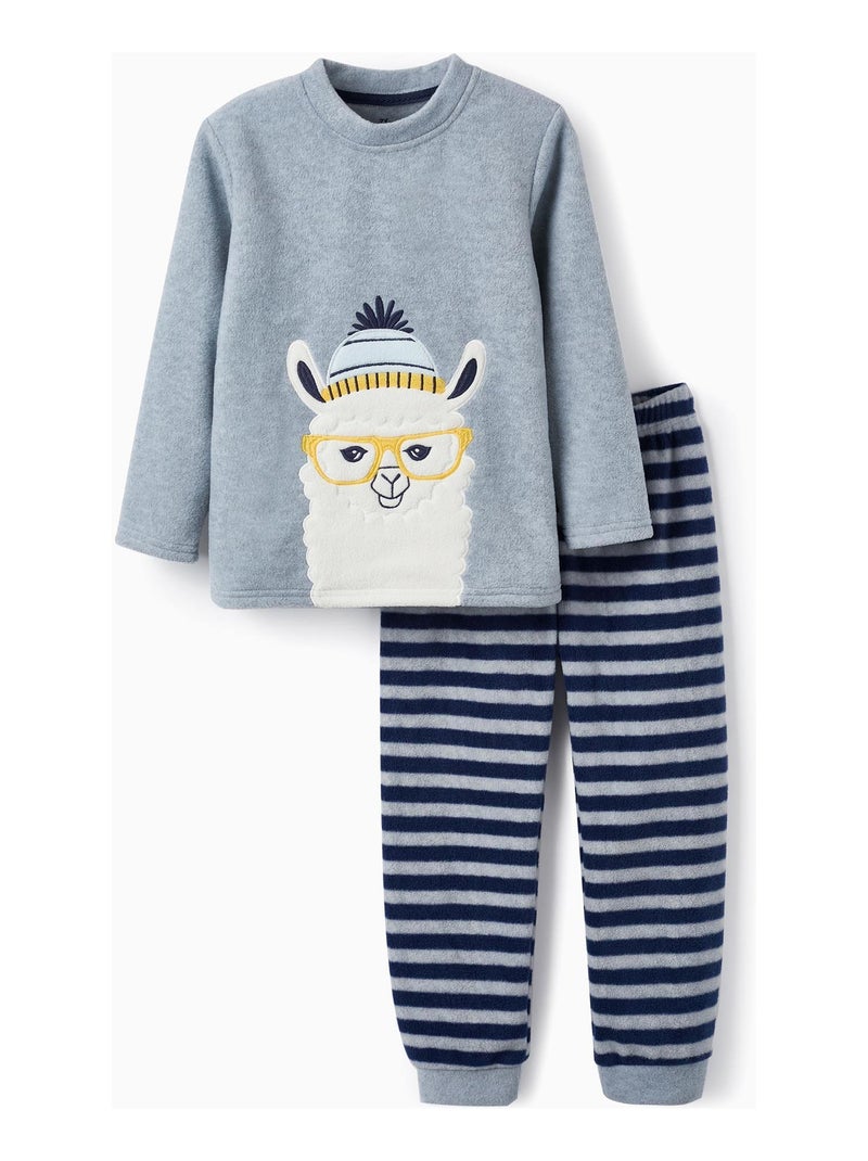 Pyjama en polaire pour garçon 'Lama'   DISCOVER PERU Gris clair - Kiabi