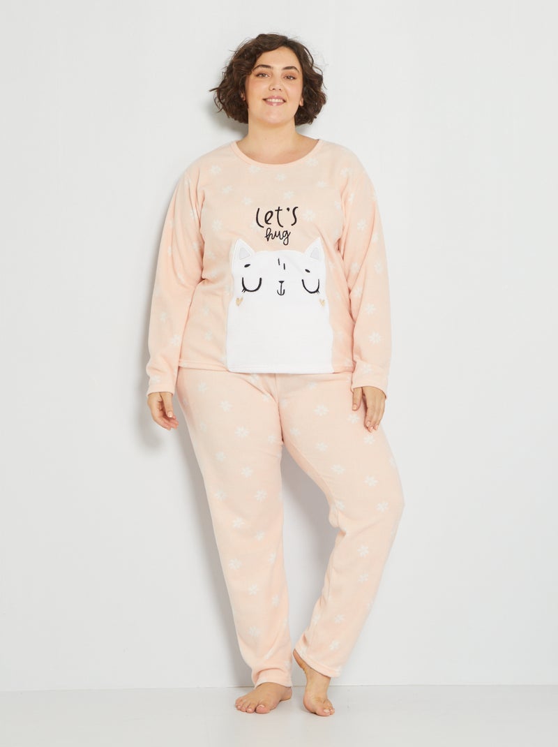 Pyjama en polaire rose - Kiabi