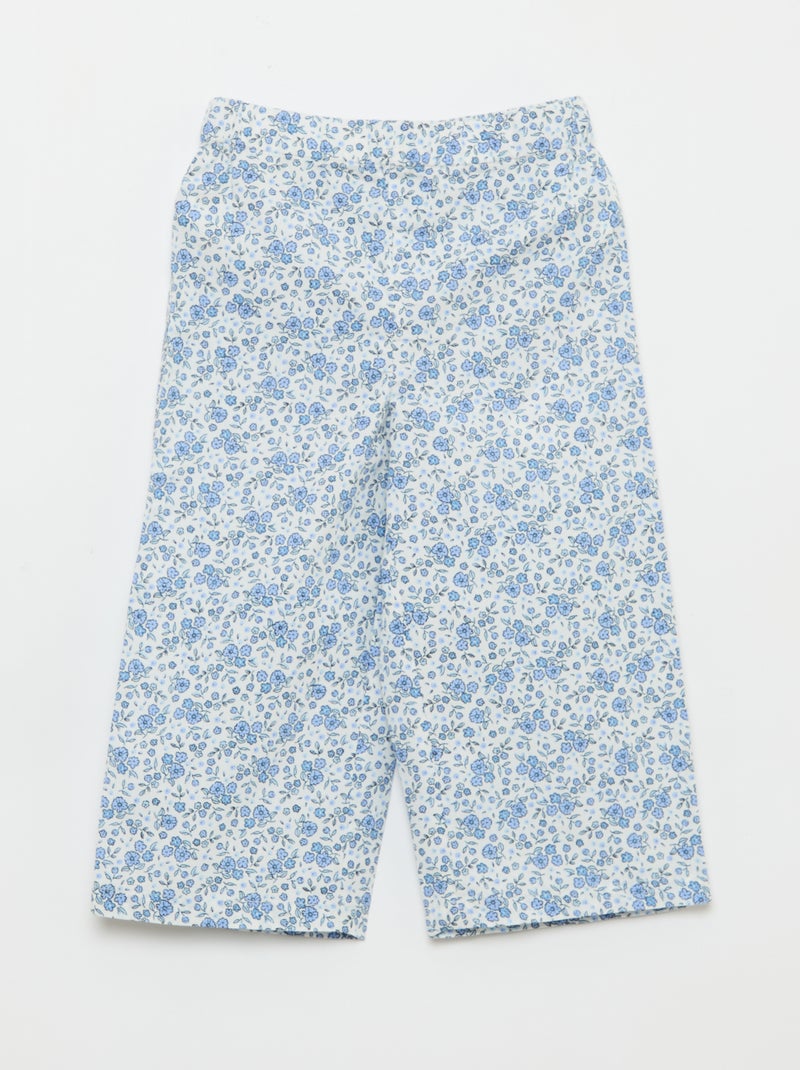 Pyjama en popeline - 2 pièces Bleu - Kiabi