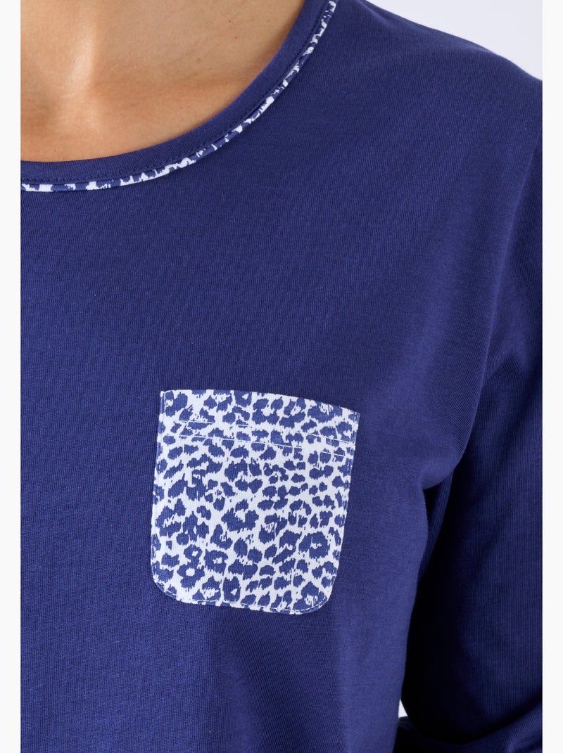 Pyjama en pur coton - Damart Bleu - Kiabi