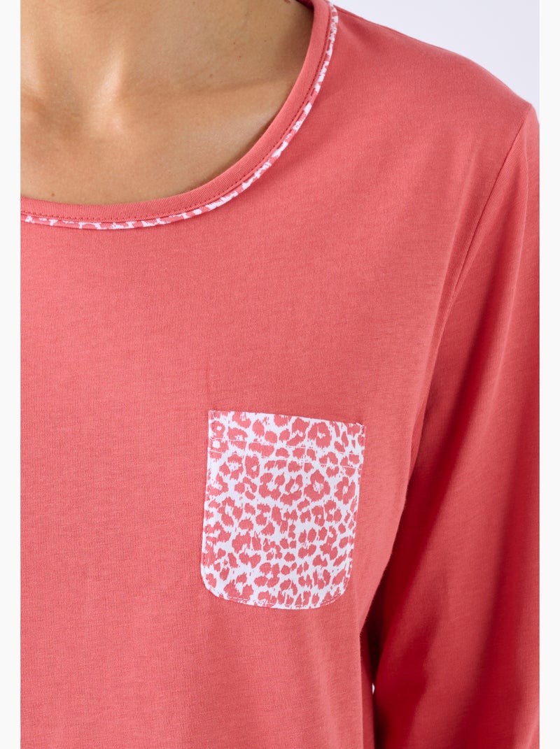 Pyjama en pur coton - Damart Rose - Kiabi