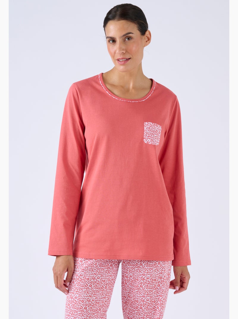 Pyjama en pur coton - Damart Rose - Kiabi