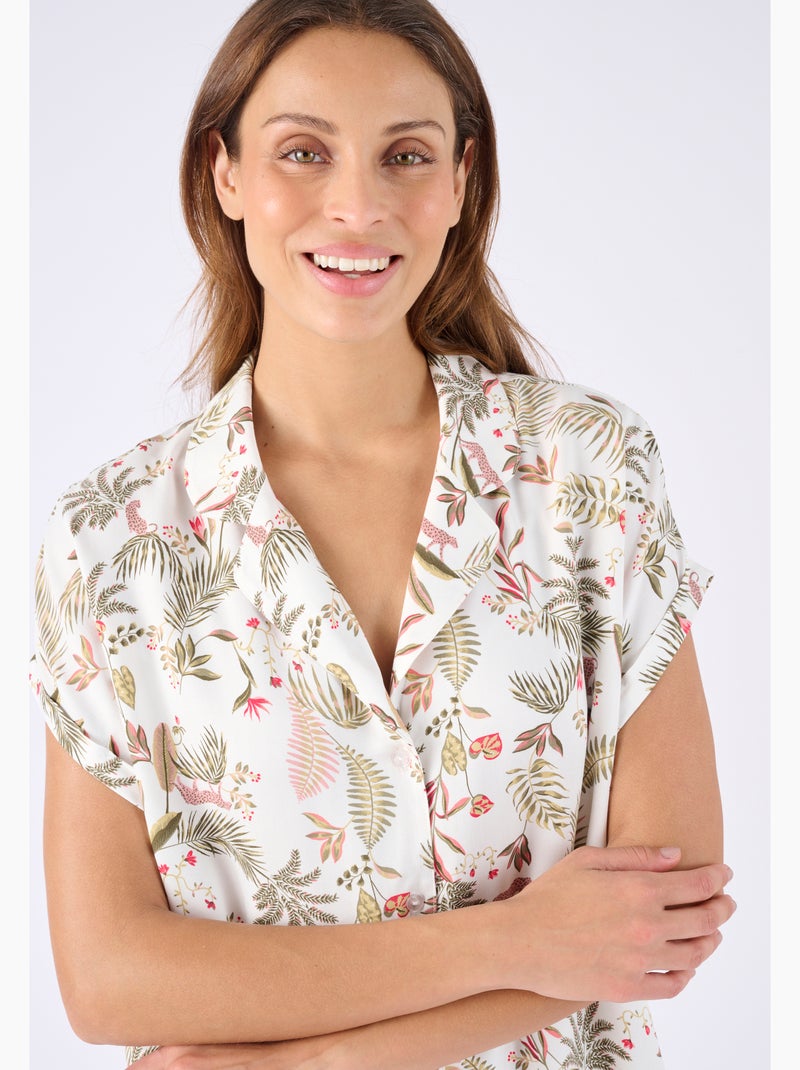 Pyjama en pure viscose - Damart Blanc cassé - Kiabi