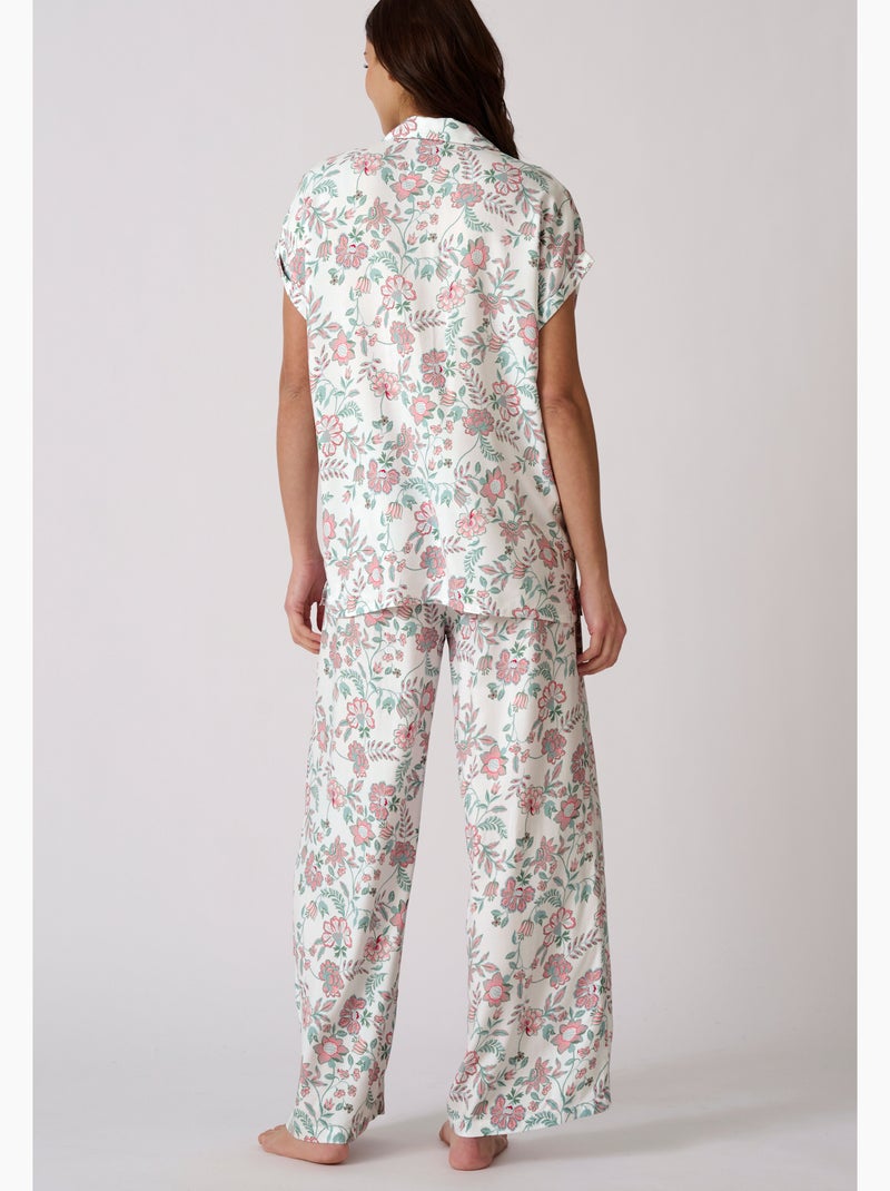 Pyjama en pure viscose - damart Blanc - Kiabi