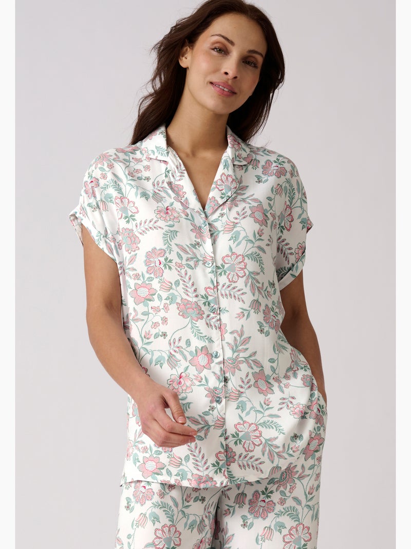 Pyjama en pure viscose - damart Blanc - Kiabi