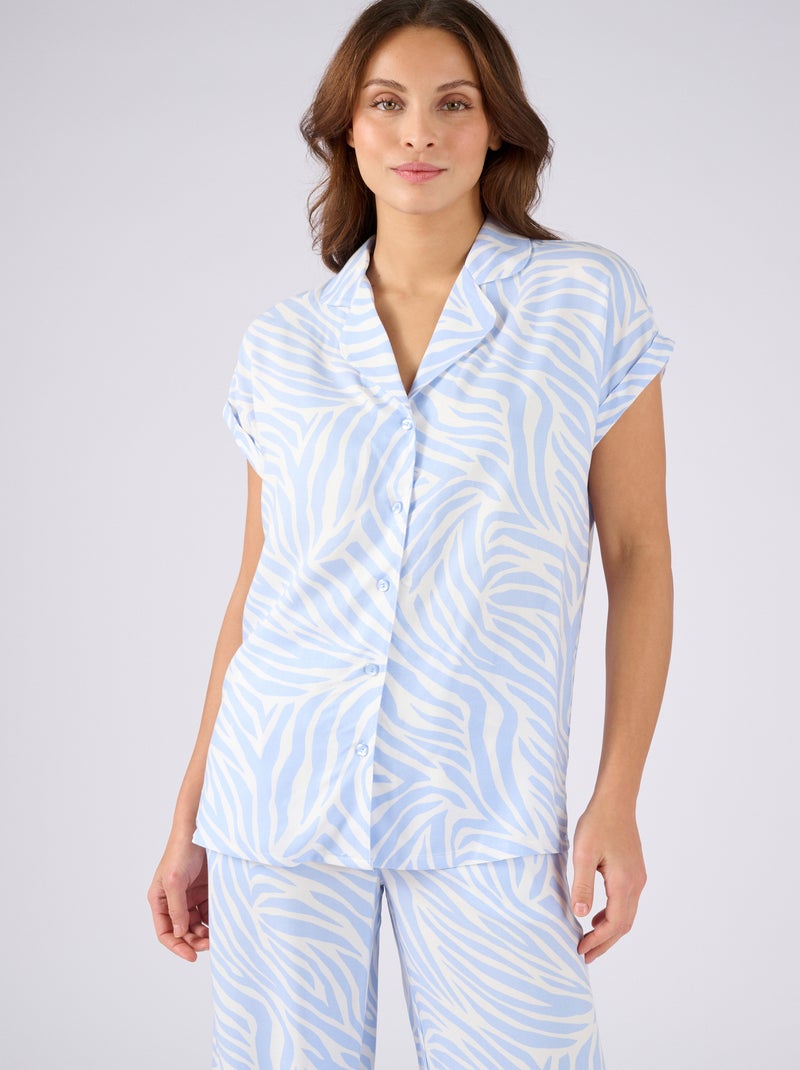 Pyjama en pure viscose - Damart Bleu - Kiabi