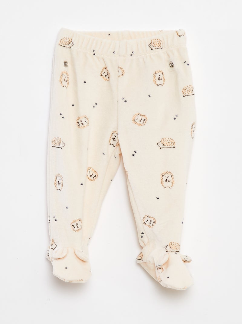 Pyjama en velours - 2 pièces Blanc - Kiabi