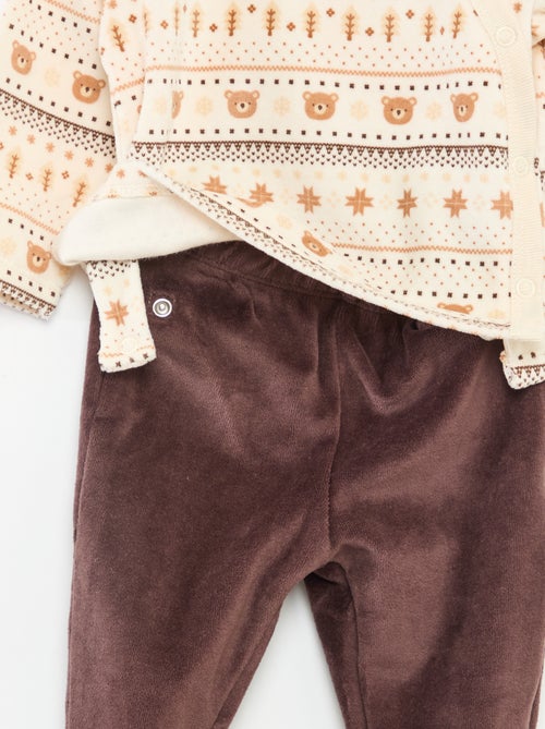 Pyjama en velours - 2 pièces - Kiabi