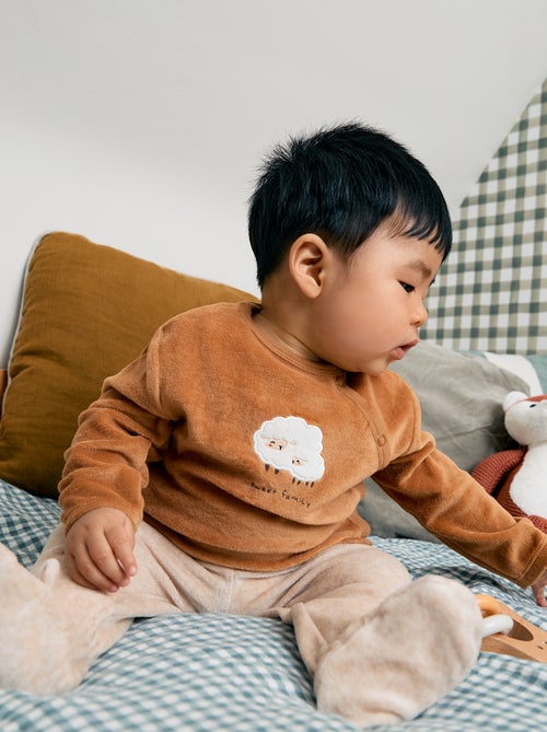 Pyjama en velours - 2 pièces - Kiabi