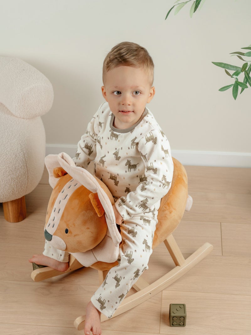 Pyjama en velours 2 pièces avec motif zèbre Noukie's Blanc - Kiabi