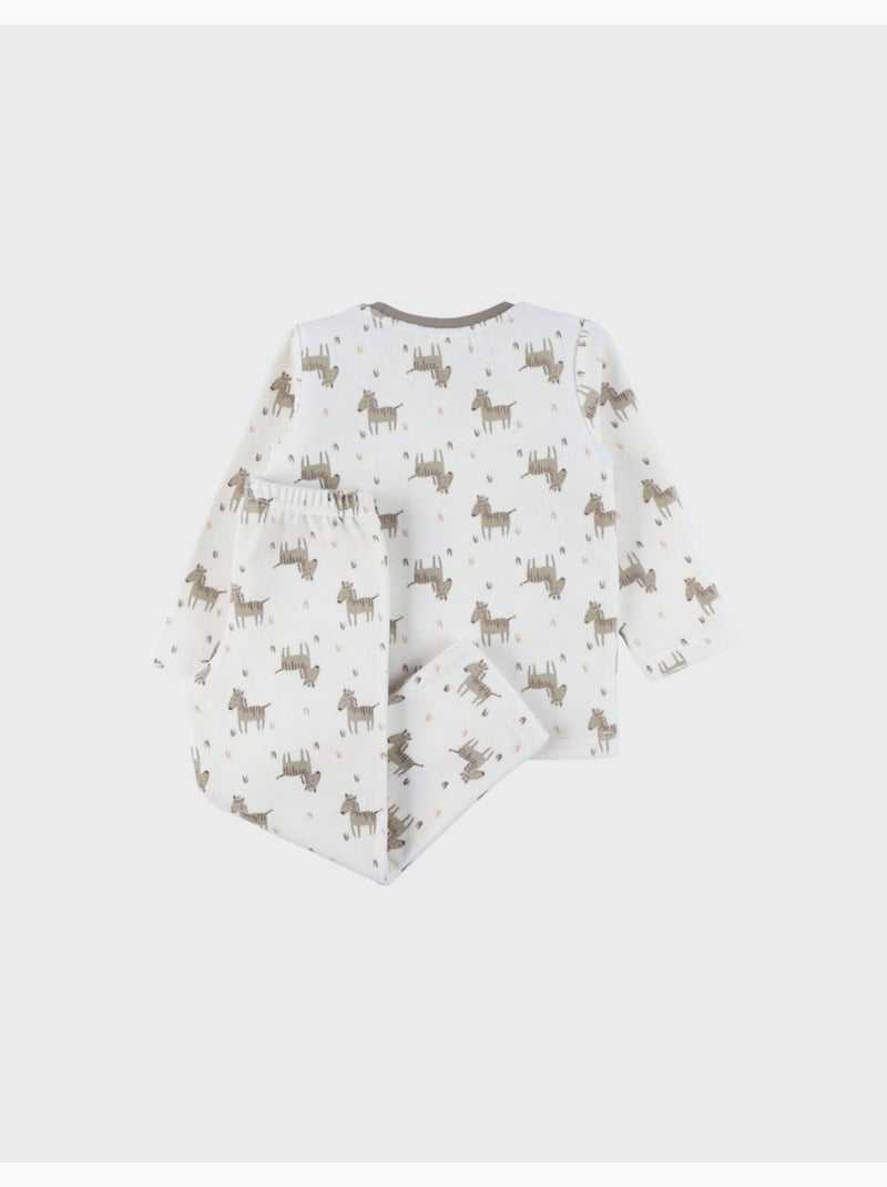 Pyjama en velours 2 pièces avec motif zèbre Noukie's Blanc - Kiabi