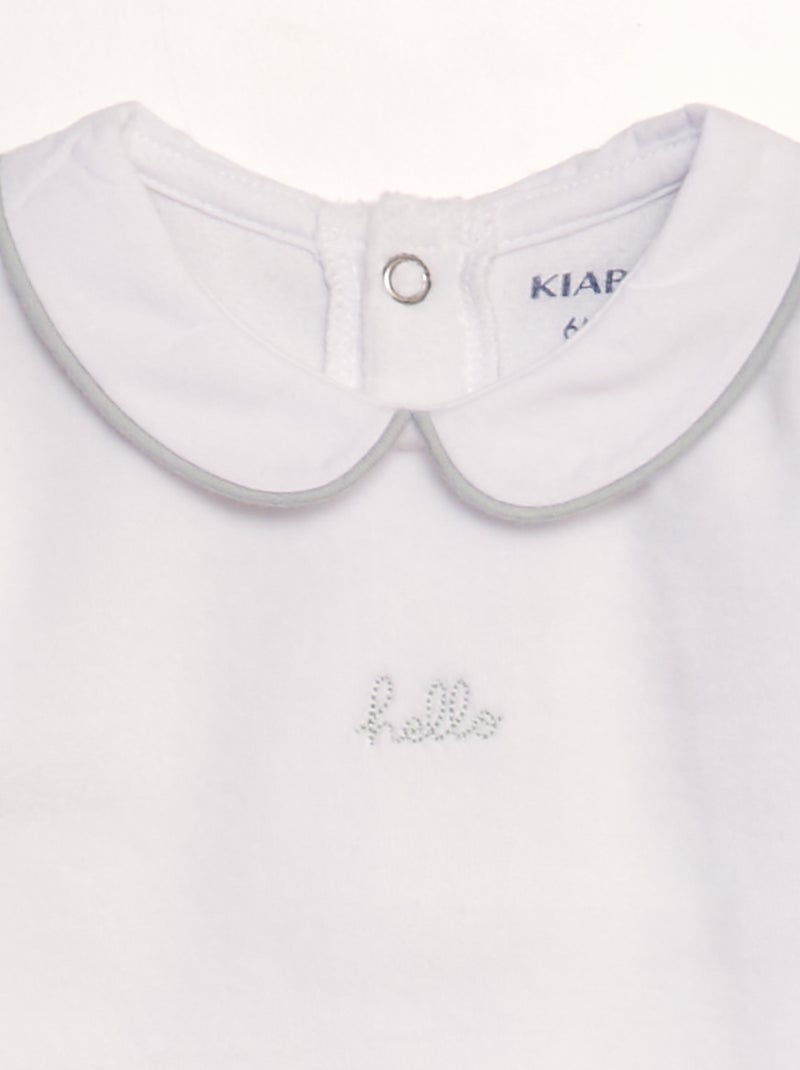 Pyjama en velours 2 pièces Blanc - Kiabi