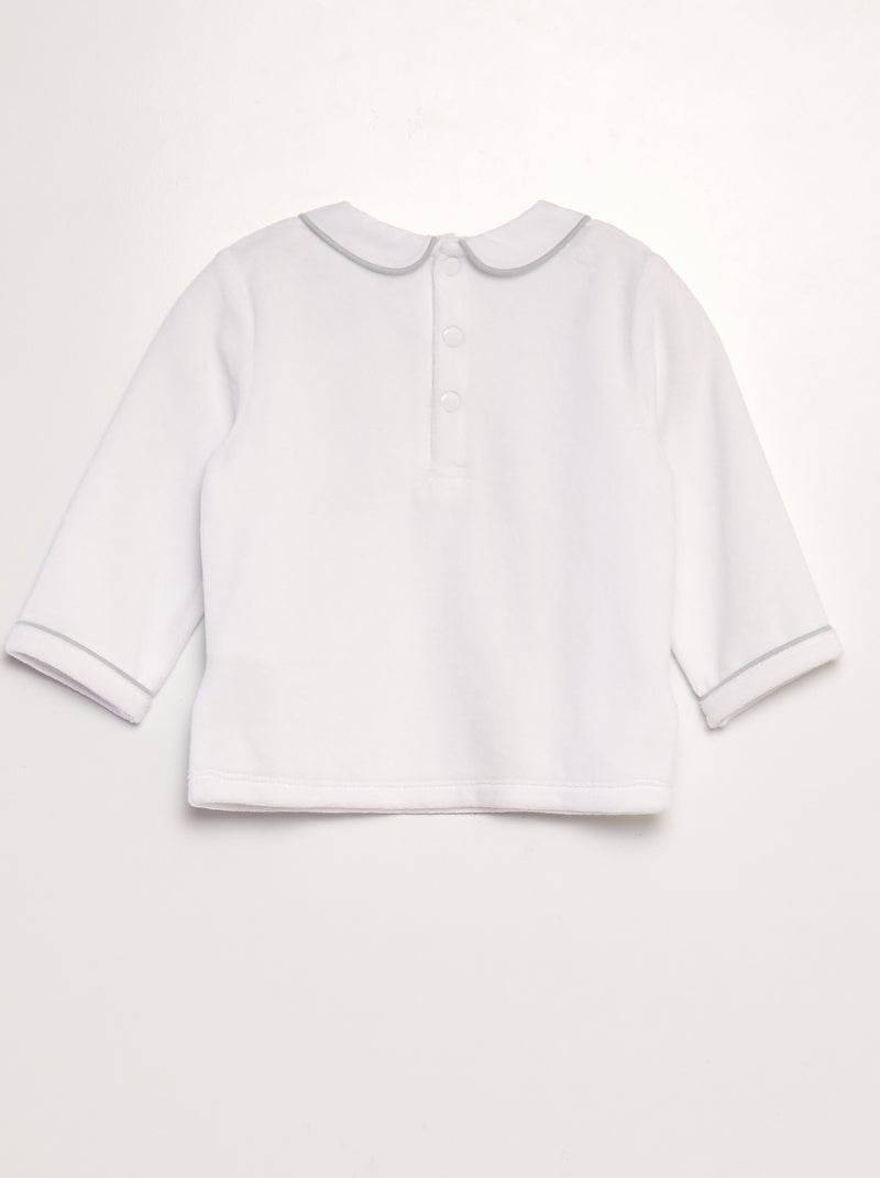 Pyjama en velours 2 pièces Blanc - Kiabi