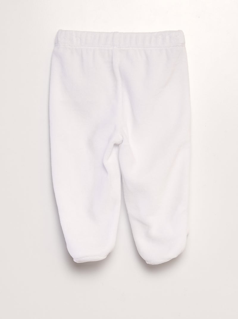 Pyjama en velours 2 pièces Blanc - Kiabi