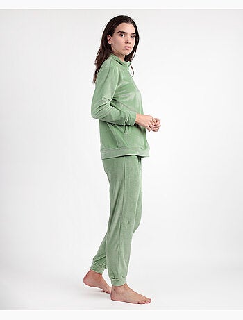 Pyjama en velours à manches longues et fermeture éclair pour femme ADMAS HOME