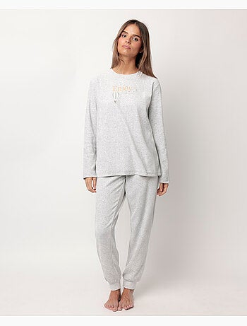 Pyjama en velours à manches longues pour femme ADMAS >