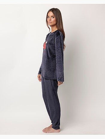 Pyjama en velours à manches longues pour femme PEANUTS Let It Snow